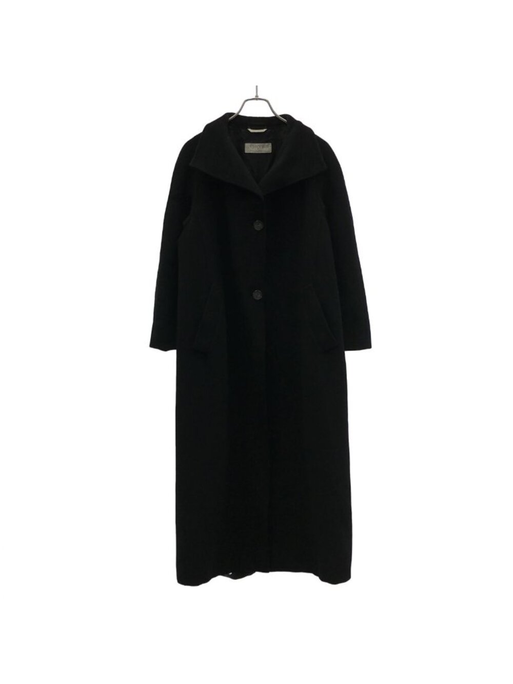 Max Mara High Neck Wool Coat Black 40